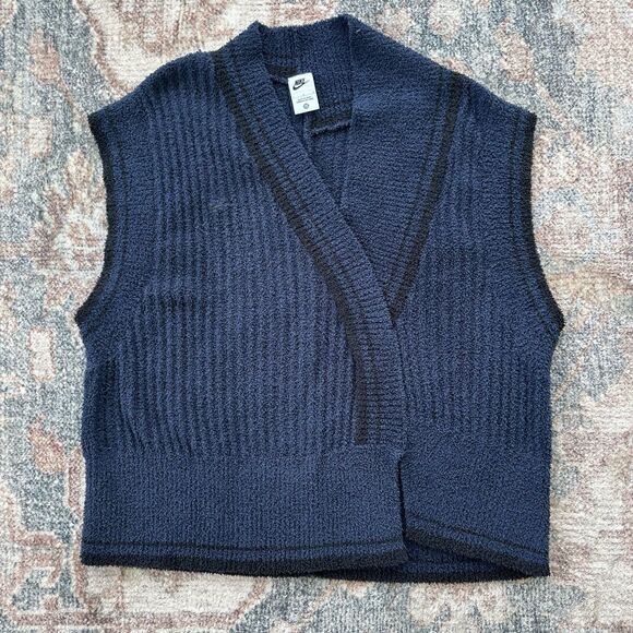Nike Women's Sportswear Collection Knit Vest Navy Blue Large FN1886-010 $100 - Picture 1 of 7